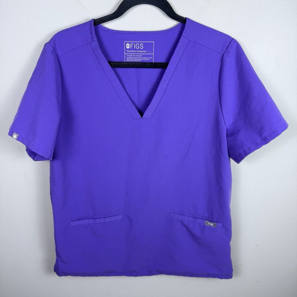 FIGS CASMA LIMITED EDITION PURPLE ULTRA VIOLET PO SCRUB TOP Large TECH COLL